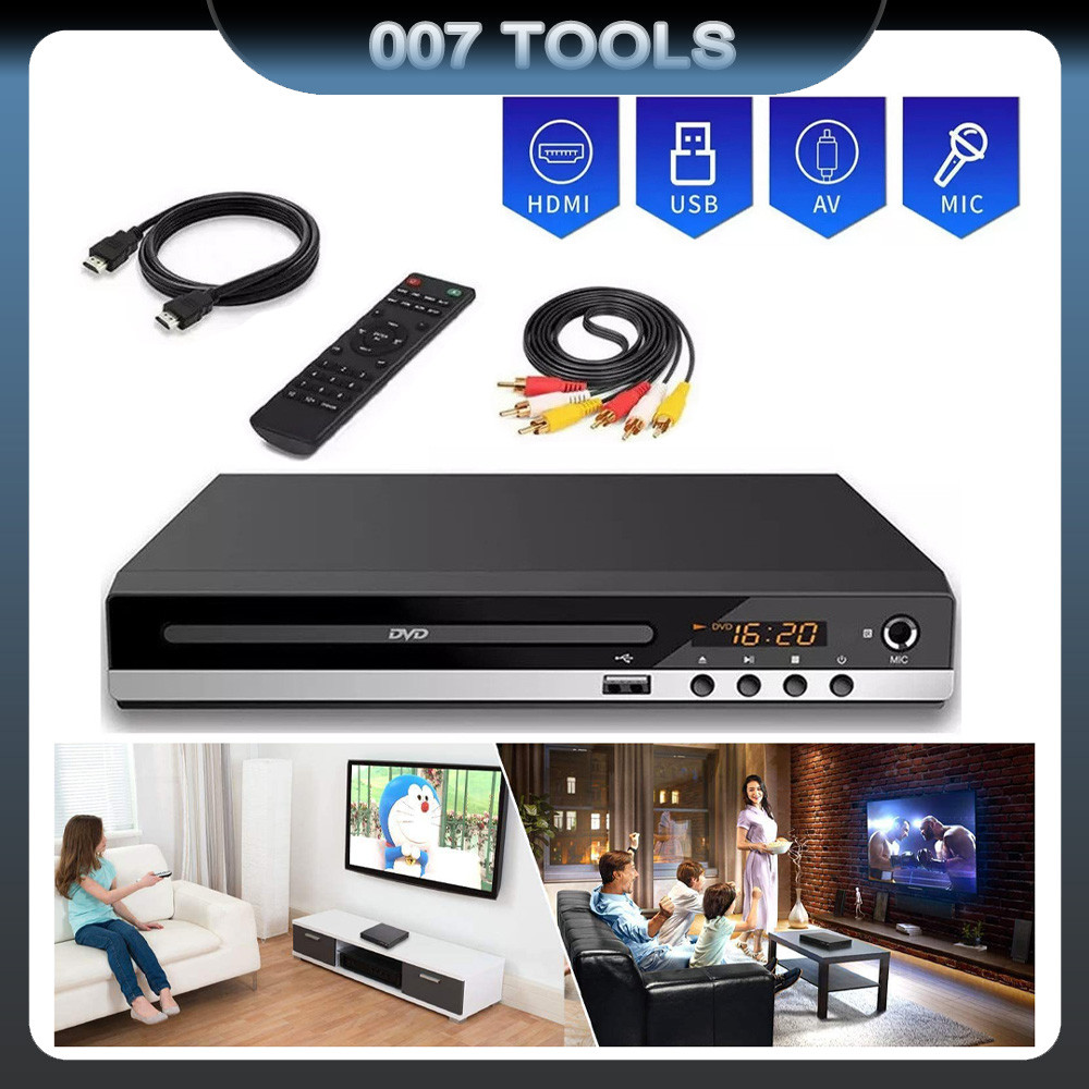 Leitor De DVD Com Saída AV Compatível Com HDMI Home SVCD Região Completa Leitor De CD-RW Estéreo Gratuito