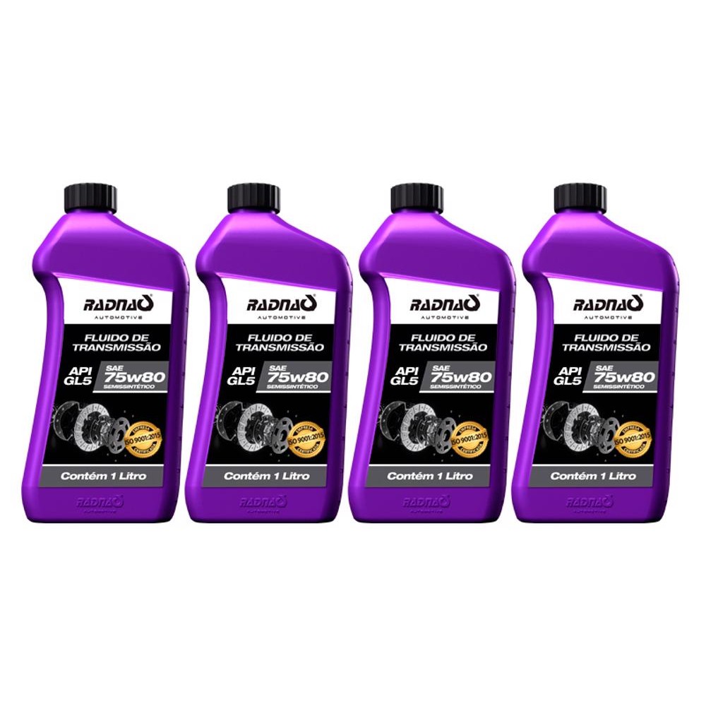 KIT 4 ÓLEO PARA CâMBIO CARRO 75W80 GL5 SEMI SINTÉTICO RADNAQ em Oferta na Shopee