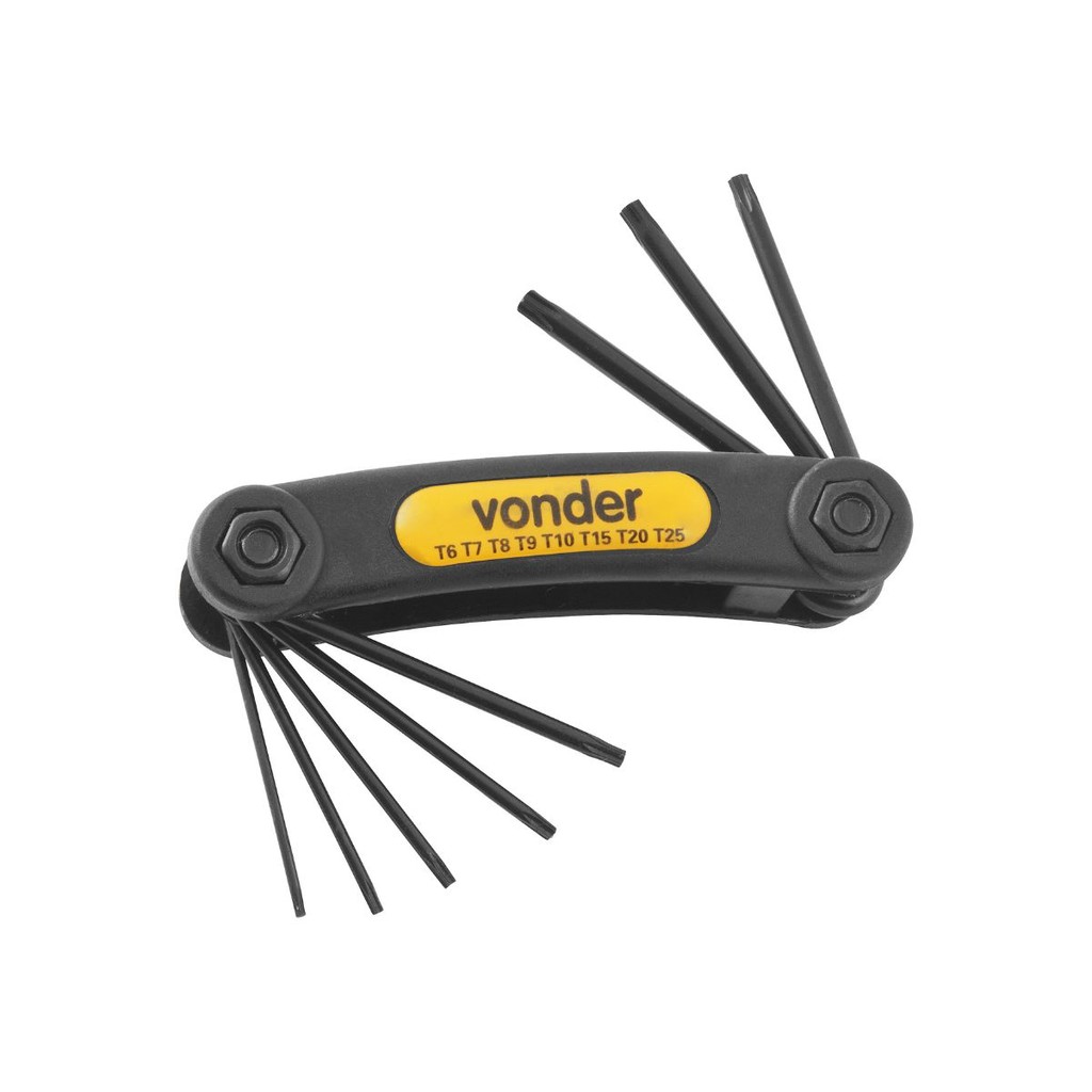 Chaves hexalobular Jogo T6 a T25 8 peças VTX6 VONDER - Home & Living