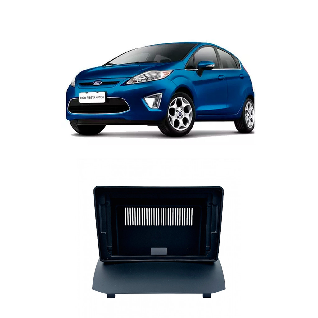 MOLDURA 2 DIN FORD FIESTA SEDAN 11-17 MEXICANO 9 POL PRETA