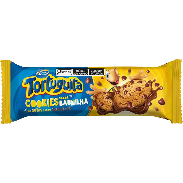 Biscoito Cookies Tortuguita Baunilha Com Gotas Chocolate 60g em Oferta na Shopee