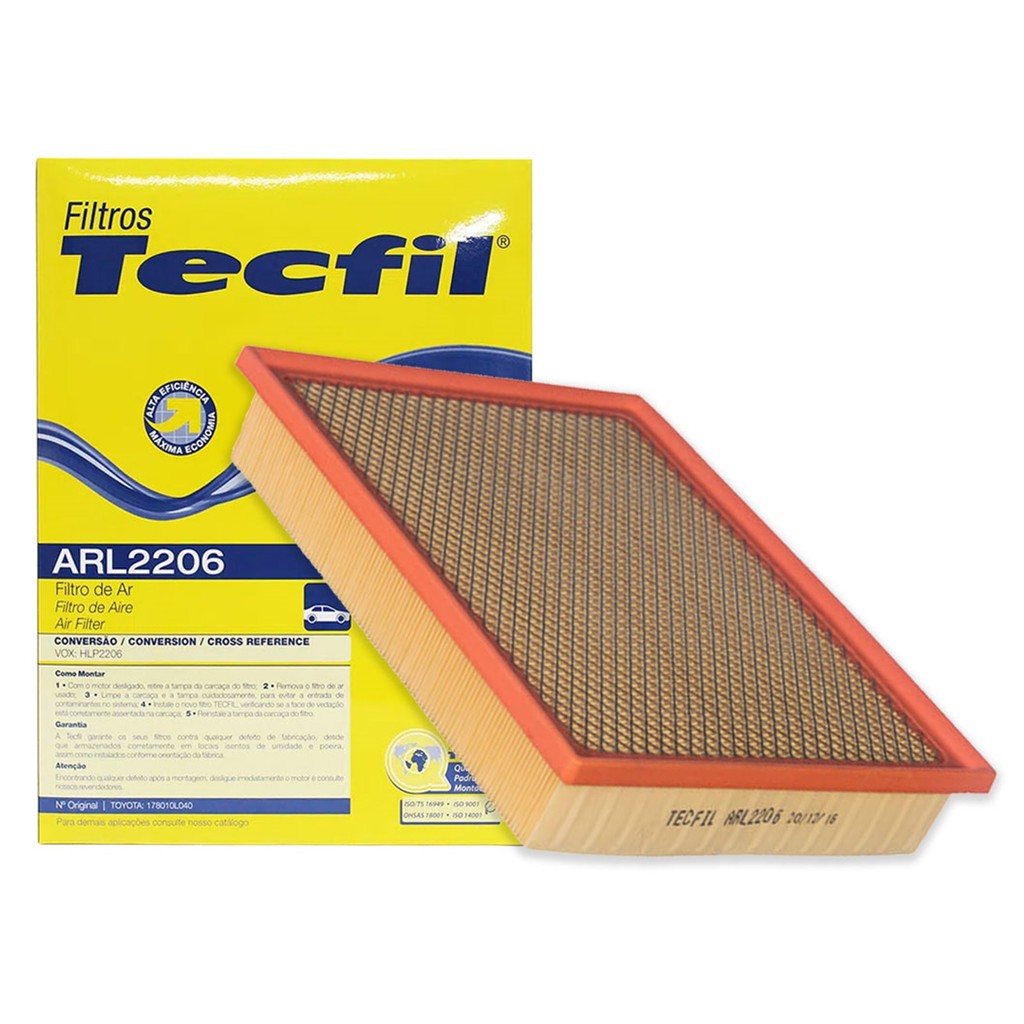 Filtro de Ar da Admissão do Motor da Toyota Hilux 2.8 16v Tdi 2016/2024 Tecfil ARL2206