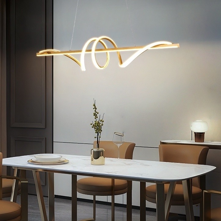 (3 Cores em 1) Lustre de restaurante novo estilo luz luxo moderno tira longa restaurante c...