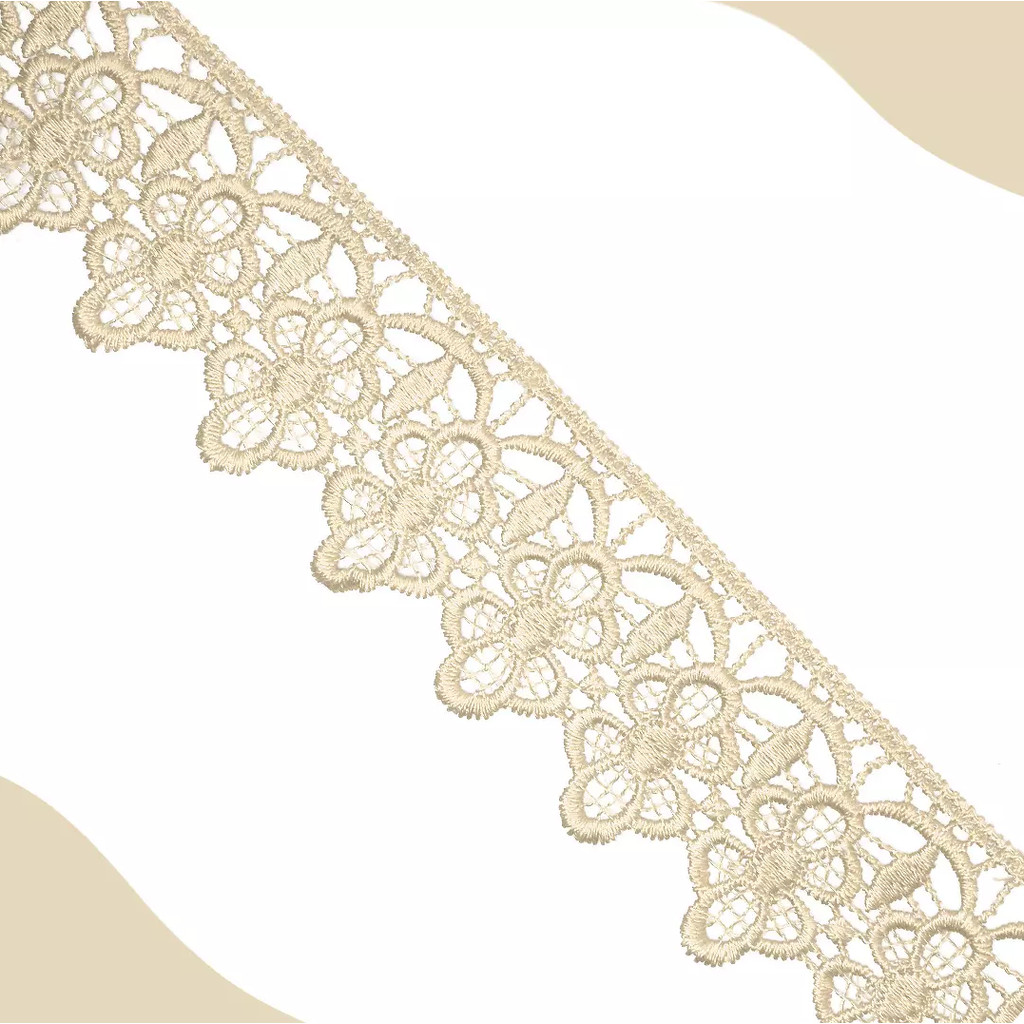 Renda Guipir CHL-592 - 5.0 Cm - Rolo C/13.7 Metros Cor:Natural
