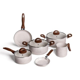 Jogo de Panelas Antiaderente 6 Peças Smart Ceramic Life Vanila Brinox em Oferta na Shopee