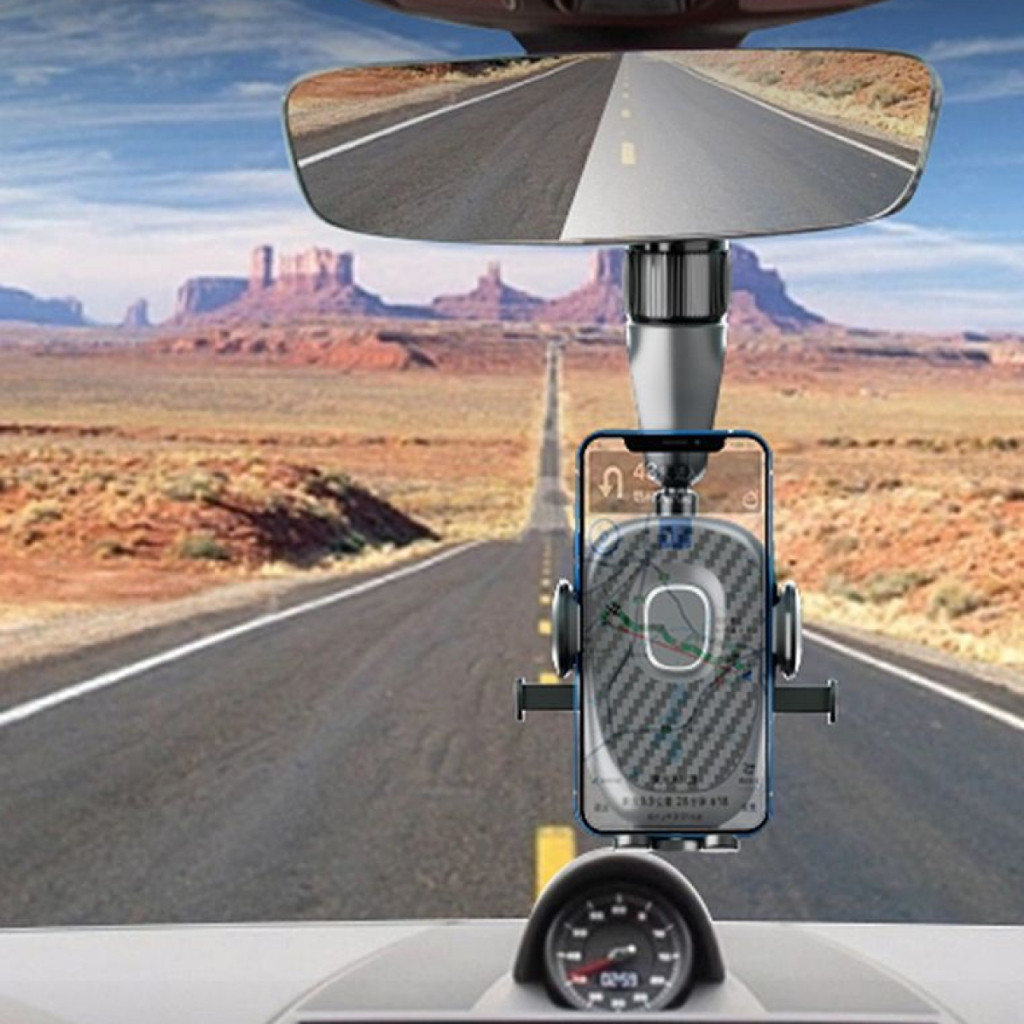Suporte Para Carro Prende No Espelho Retrovisor Central Para Celular Extensível Giro 360º