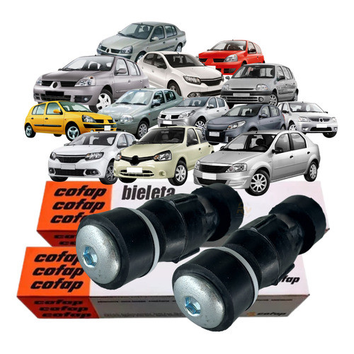 Par Bieleta Estabilizadora Cofap Para Clio Sandero Logan 2000 2001 2002 2003 2004 2005 2006 a 2019