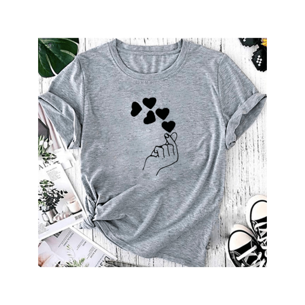Camiseta Camisa Feminina Coração Estalos Dedo Tumblr em Oferta na Shopee