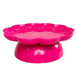 Bandeja Flower Com Pé - 205mm - Pink - 1 unidade - Só Boleiras - Rizzo