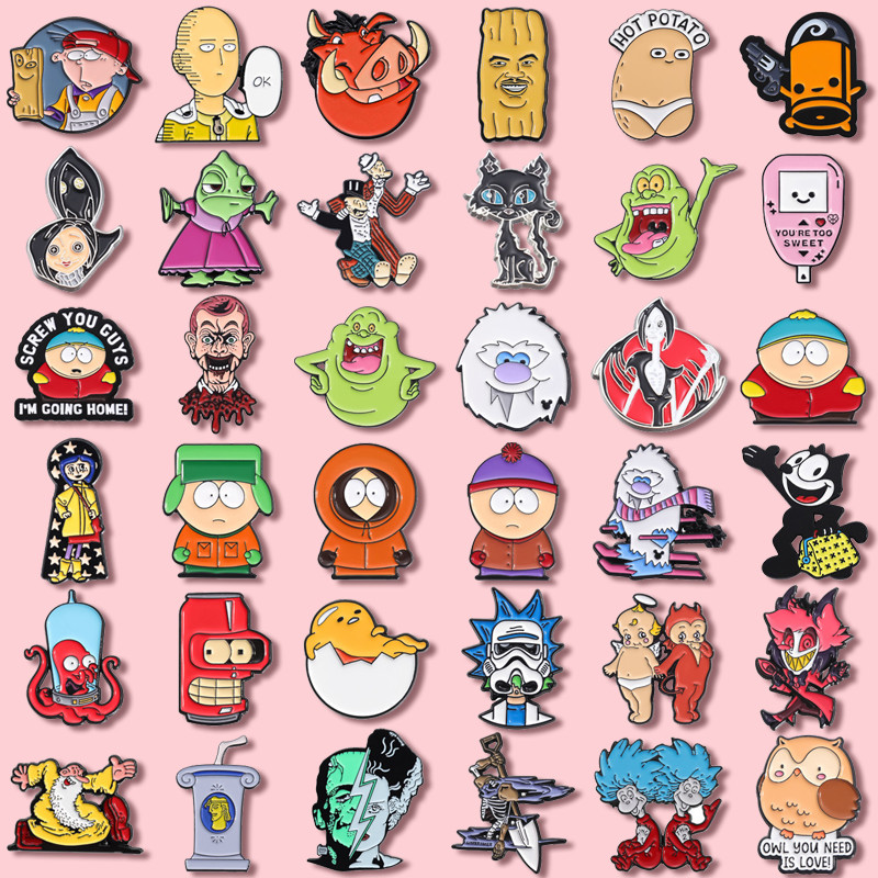 '100 Série Personagens De Anime One Punch Man Simpson Broche Esmaltado Acessórios De Roupas Bolsa Escolar Crachá em Oferta na Shopee