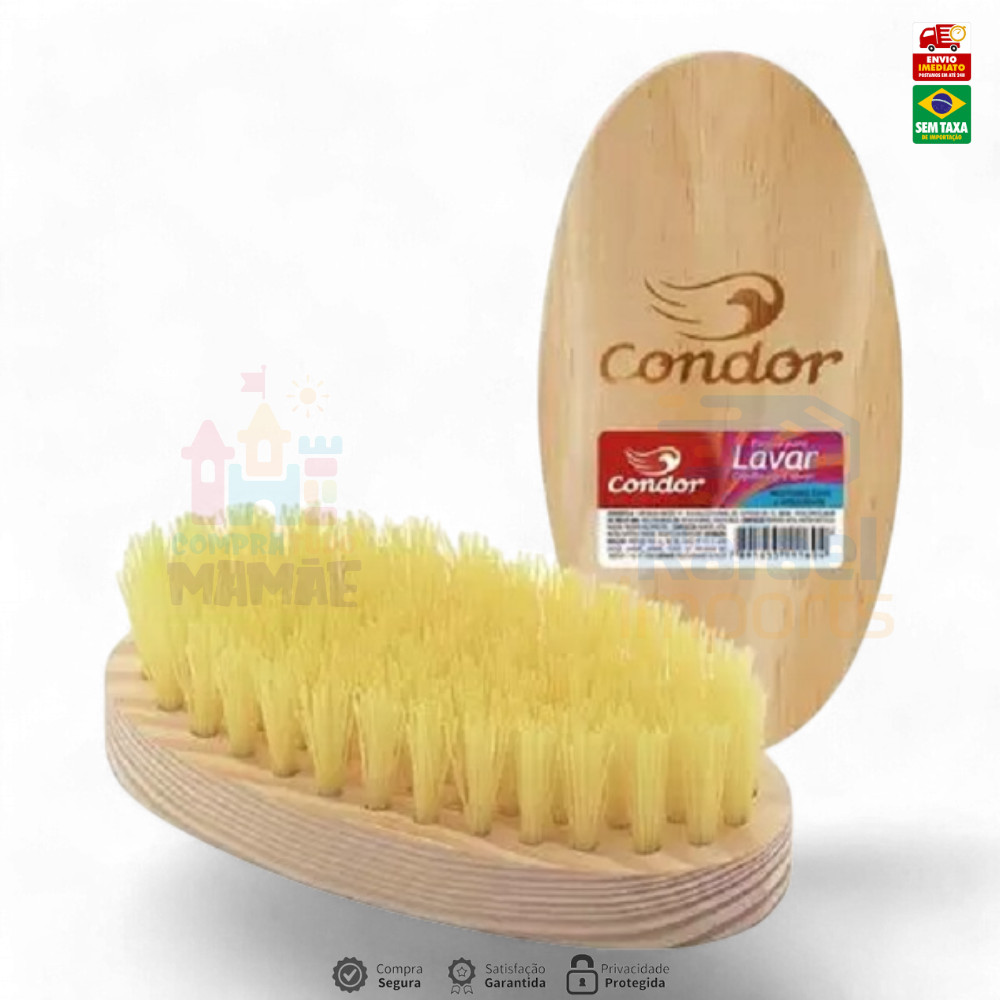 Escova De Lavar Roupas Madeira Oval Lavanderia - Condor em Oferta na Shopee