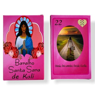 Baralho de Tarô Cigano Lenormand Santa Sara Kali com 36 Cartas Rosa em Oferta na Shopee