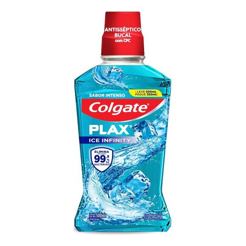 Enxaguante bucal Colgate Plax Enxaguante Bucal Plax ice infinity 500 ml