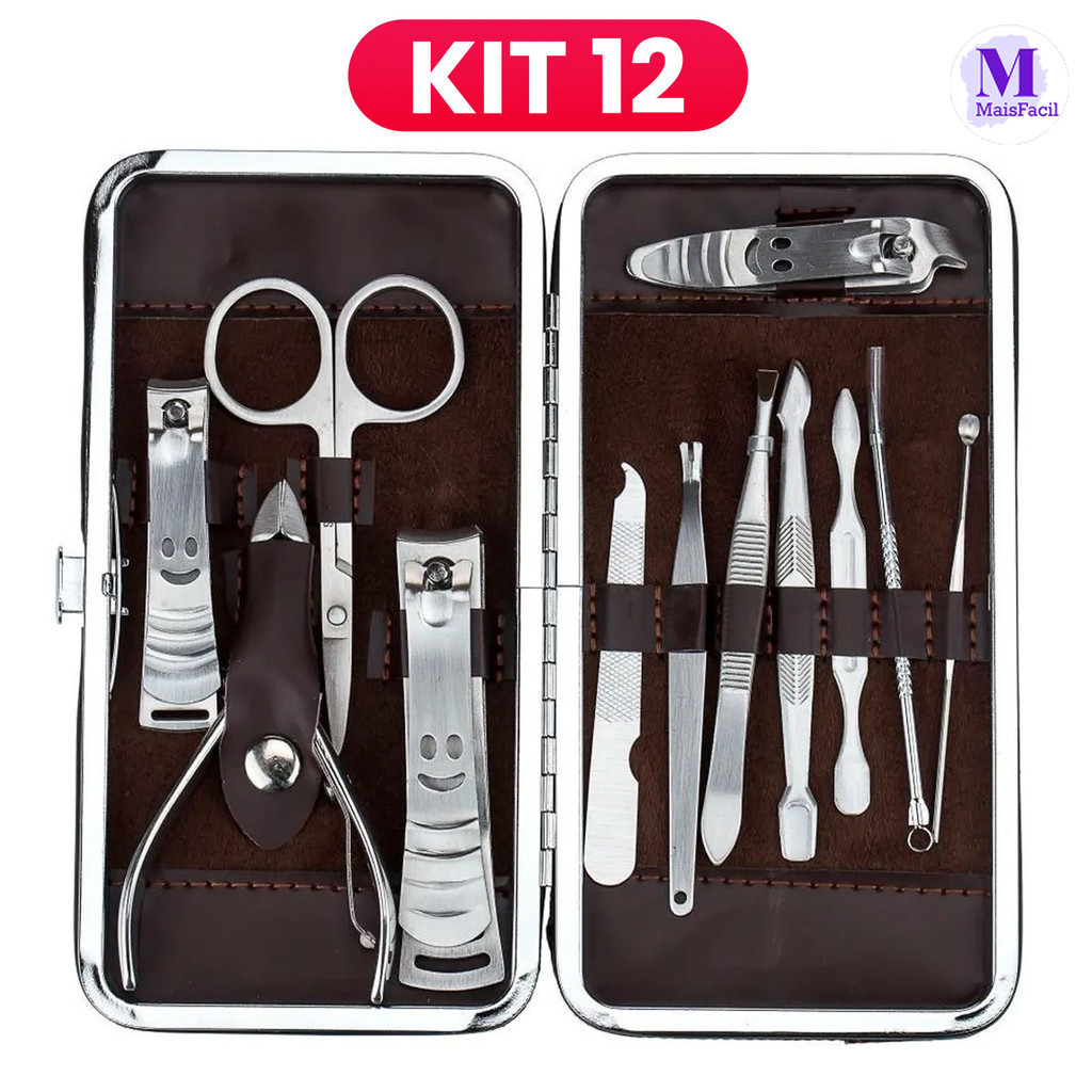 Kit De Manicure Compacto Com Cortador De Unhas , Pinça E Tesoura em Oferta na Shopee