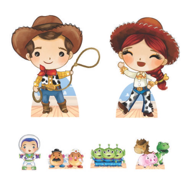 KIT DE DISPLAY EM MDF TOY STORY CUTE CASAL JE DISPLAY