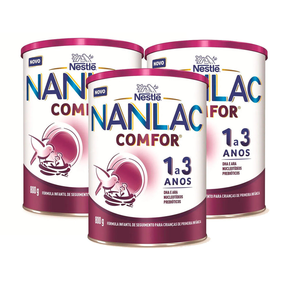 Kit 3 Fórmula Infantil NANLAC Comfor 800g - Mom & Baby