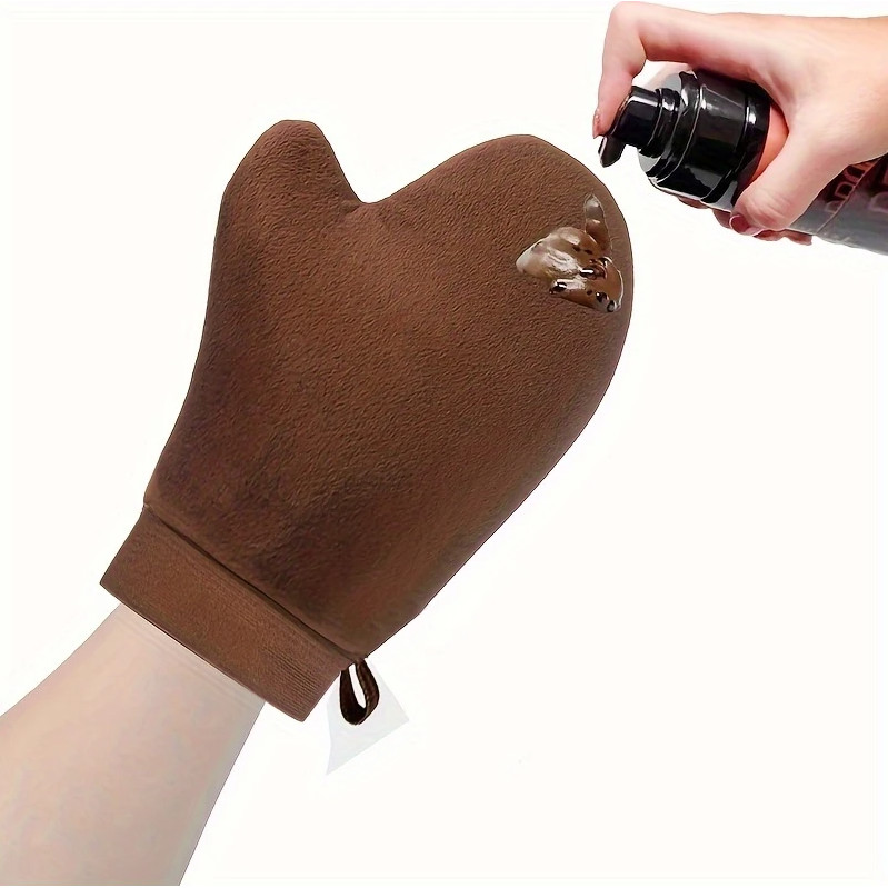 Luva Autobronzeadora Black Beauty Com Alça Para Polegar-Toalha De Banho Esfoliante Bronzeado Suave , Mesmo , Luvas De Ól em Oferta na Shopee