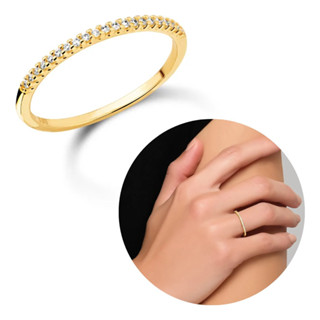 Anel Aparador Cravejado Com Zircônias Banhado A Ouro 18k em Oferta na Shopee