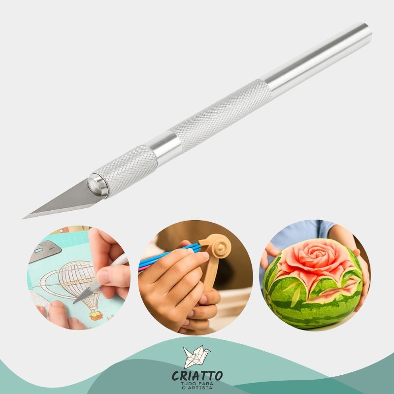 Estilete De Precisão Para Corte Bisturi + 5 Lâminas