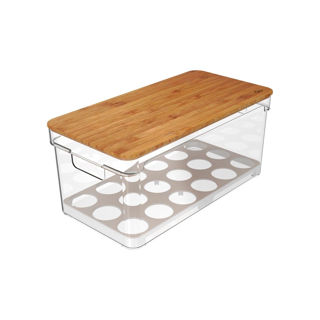 Organizador ovos com tampa bambu Ou 36un Linha Clear Fresh em Oferta na Shopee