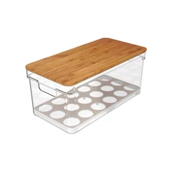 Organizador ovos com tampa bambu Ou 36un Linha Clear Fresh