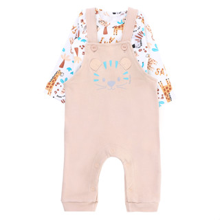 Conjunto KiKo Baby Body Manga Longa E Jardineira Em Suedine em Oferta na Shopee