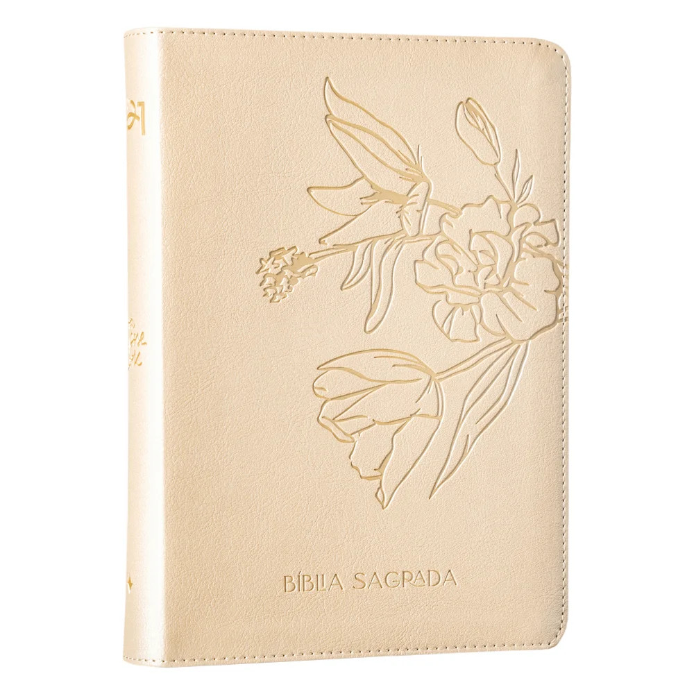 Bíblia The Purpose Book | A21 | Capa Couro Soft Bege Flores em Oferta na Shopee
