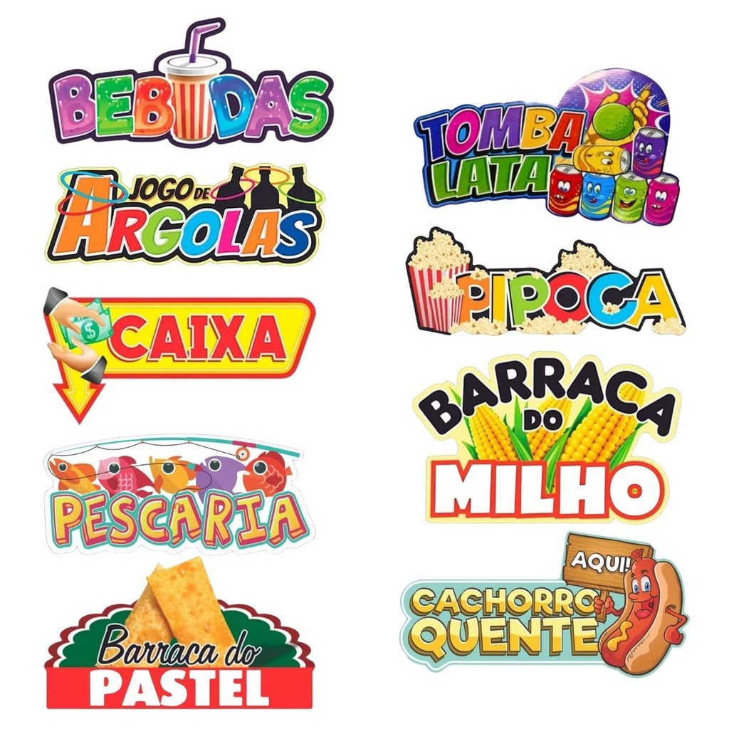 Plaquinha Decorativa Arraiá Festa Junina Barraca Papel Cartão