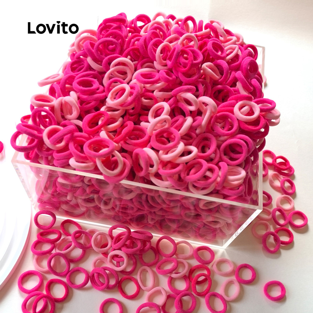 Lovito Laços De Cabelo Casuais Lisos Em Cor Macaron Para Bebês E Crianças LCS099009 em Oferta na Shopee