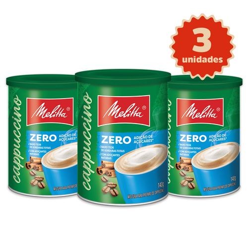 Kit 3 Cappuccinos Melitta® Zero 140G em Oferta na Shopee