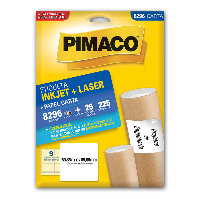 Etiqueta inkjet/laser carta 8296 com 25 folhas Pimaco em Oferta na Shopee