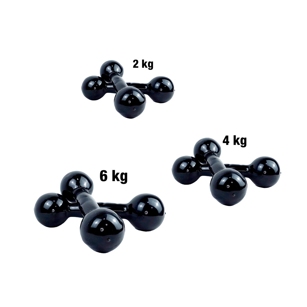 Kit 24 kg em Halter Emborrachado Pares de 2kg, 4kg e 6kg Supino Musculação Academia