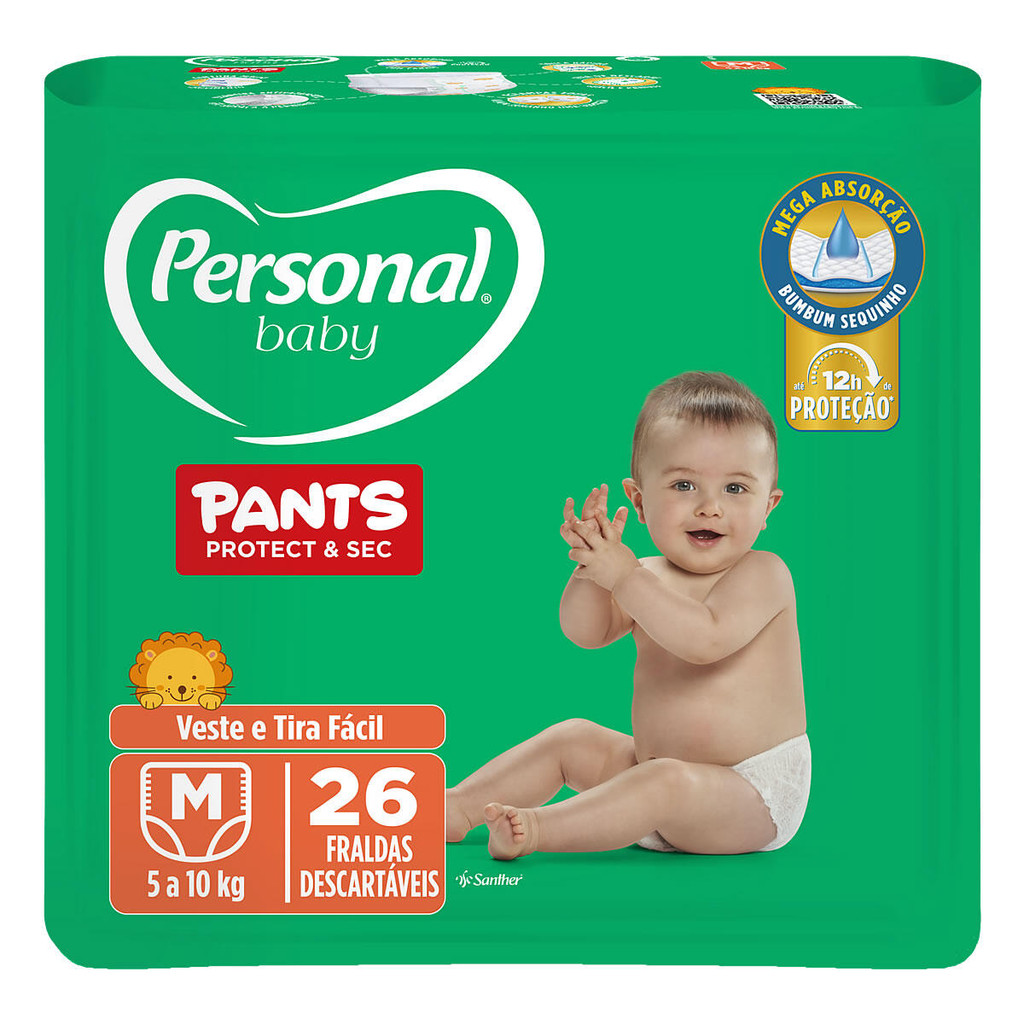 Fralda Infantil Personal Baby Pants Protect & Sec M 26 und em Oferta na Shopee