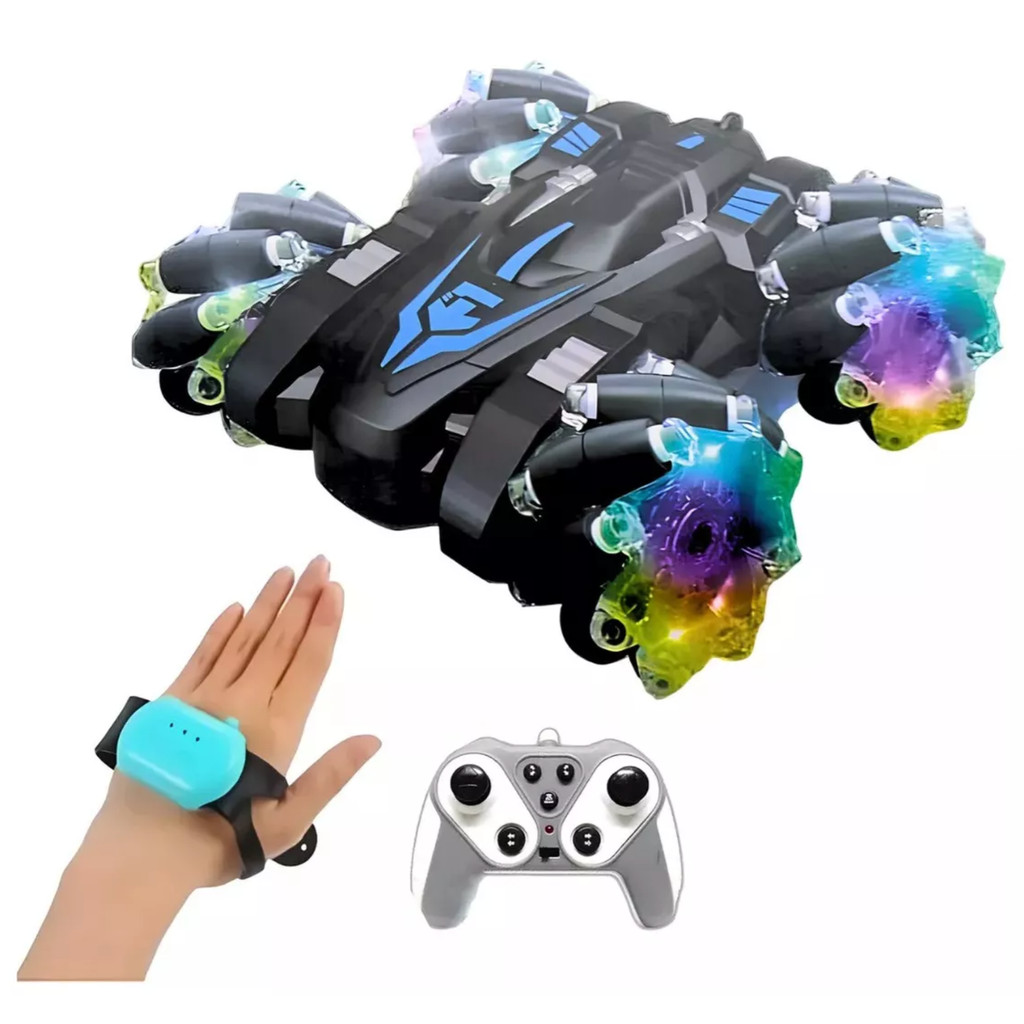 Carrinho De Controle Remoto Maluco Gira 360 Graus Inteligente 9 Funções Rápido Recarregavel Kizumba