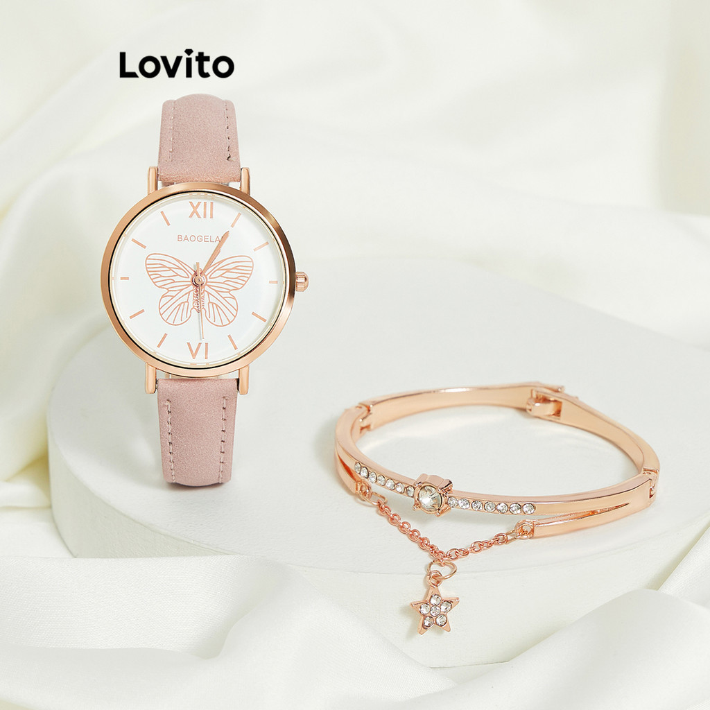 Lovito Casual Relógios de Borboleta de Metal para Mulheres L57AD052 (Multicolorido) - Watches