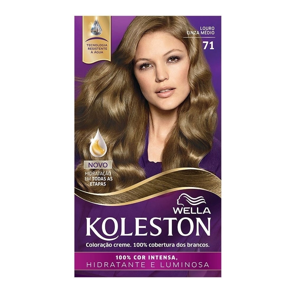 Tintura Koleston 71 Louro Cinza Médio 55g - Beauty