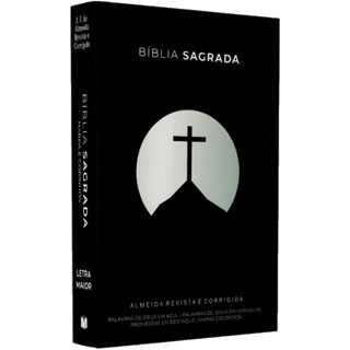 Bíblia Cruz Preta | ARC | Letra Maior | Harpa e Corinhos | Capa Brochura em Oferta na Shopee