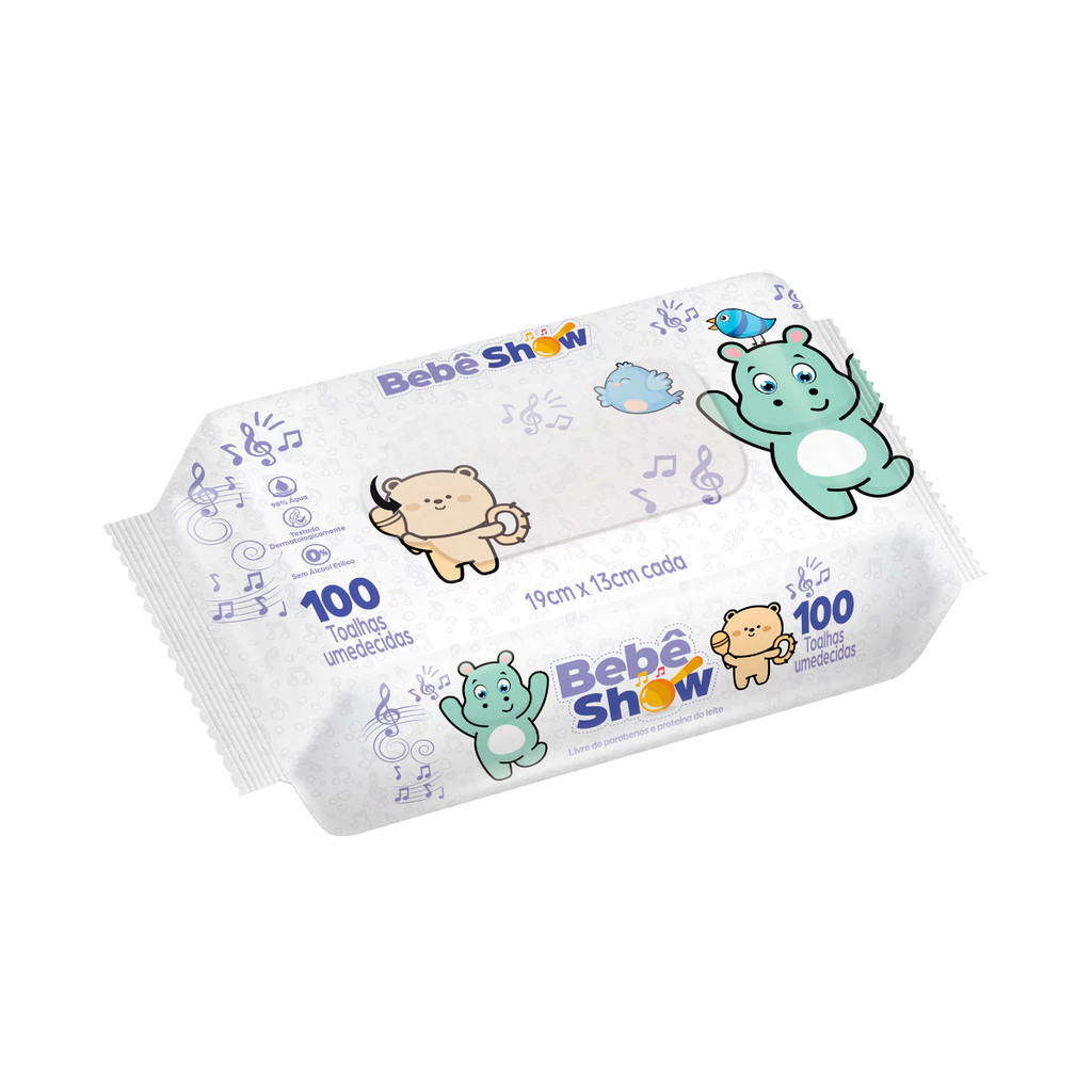 Toalhas Umedecidas Sem Álcool e Parabenos 100 Unidades em Oferta na Shopee