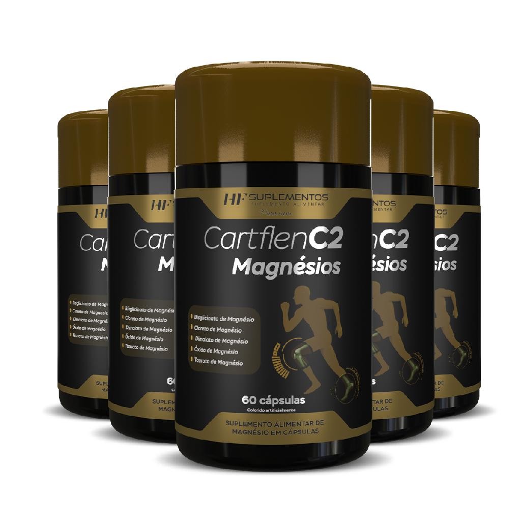 5x CARTFLEN C2 5 TIPOS DE MAGNÉSIOS 60CAPS HF SUPLEMENTOS