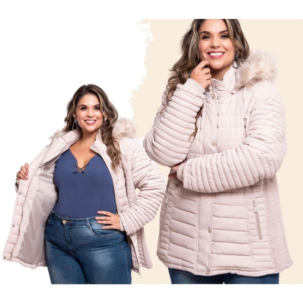 CASACO MULHER FEMININO FORRADO EXTRA GRANDE Plus Size Sobretudo Flanelado Parka