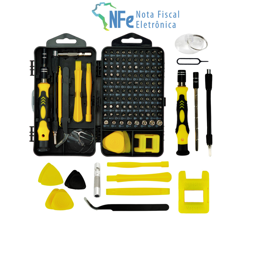 Kit Chaves de Precisão 115 Peças Manutenção Celular Iphone Notebook Vídeo Game Conserto Ferramenta
