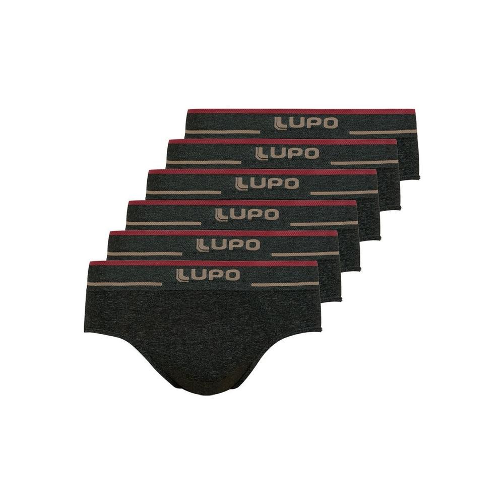 Kit com 6 Cuecas Slip Lupo 624-003
