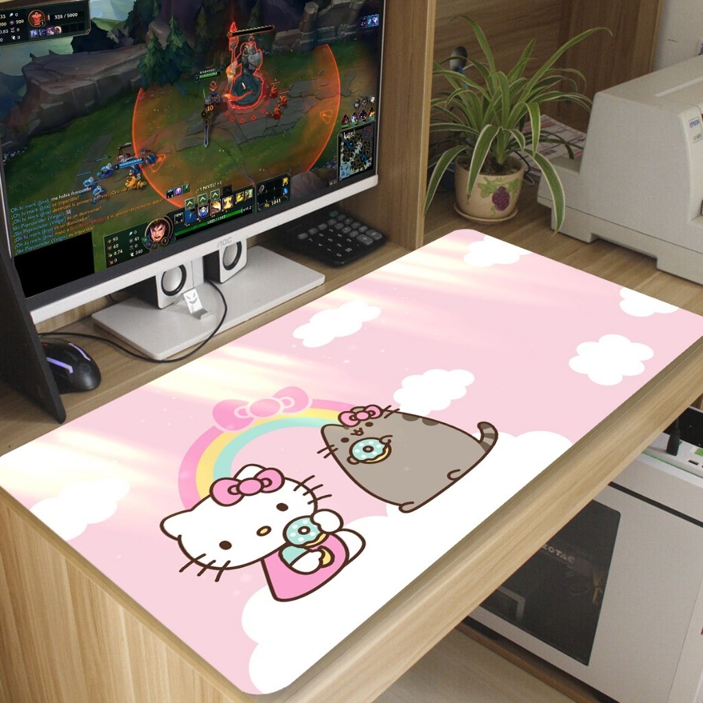 Mouse Pad Hello Kwai Antiderrapante Diversas Estampas 70x35 cm em Oferta na Shopee