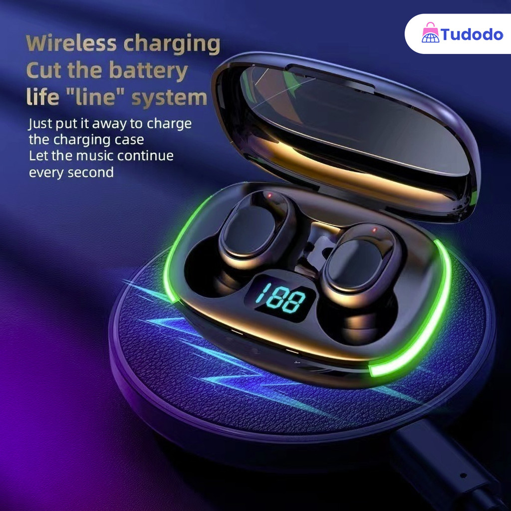 Fone De Ouvido Sem Fio Bluetooth Portátil TWS Y70 Com Carregamento HiFi Noise Cancelling