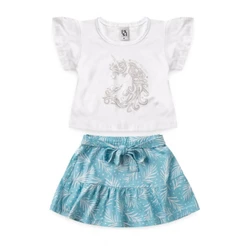 Conjunto Feminino Infantil Verão Lucky And Shine! Branco