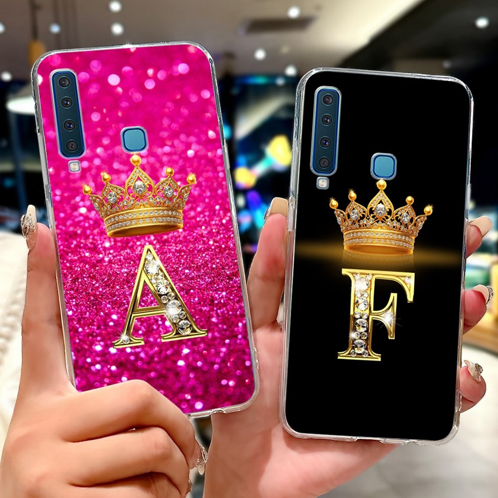 Invólucro Para Samsung A9 2018 A9S Caso SM-A920F Estética Moda Luxo Az Letras Coroa Macio TPU De Telefone Galaxy A9S Cap