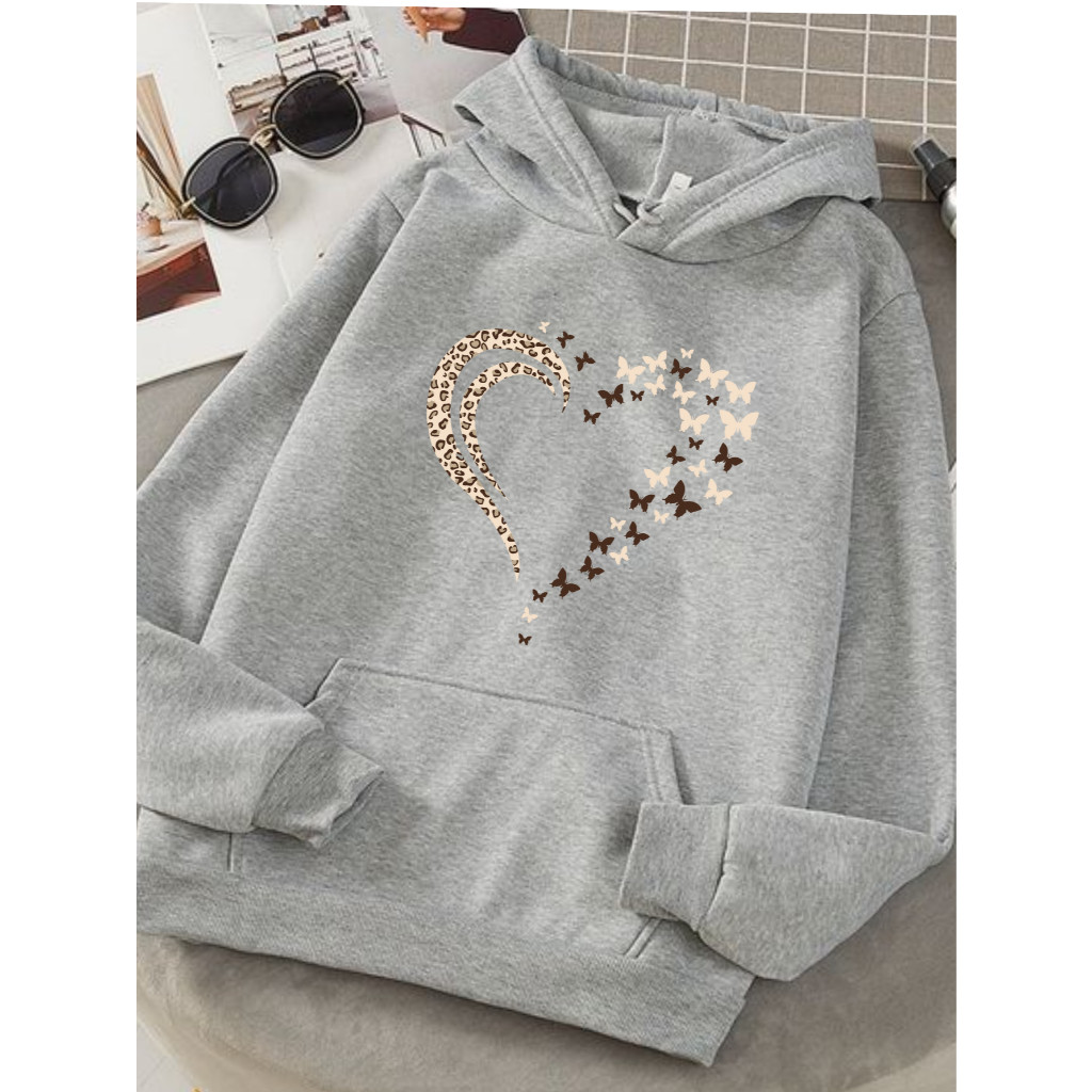 Detalhes do Moletom Feminina Canguru Com Capuz Flanelado