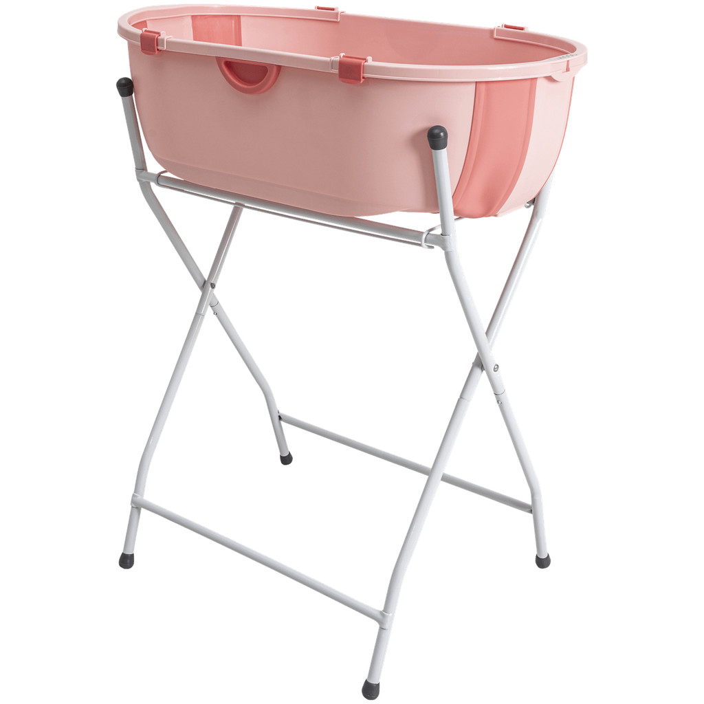 Banheira de Bebe com Suporte Kiddo Flap Plus Compacta Rosa