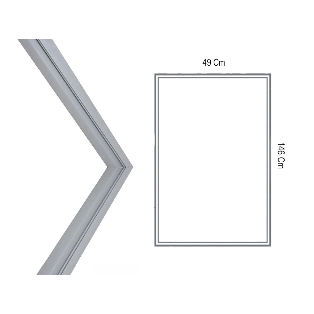 Kit 2 Borracha Gaxeta Expositora Para Refrimate Geladeira Porta de Vidro 49x146