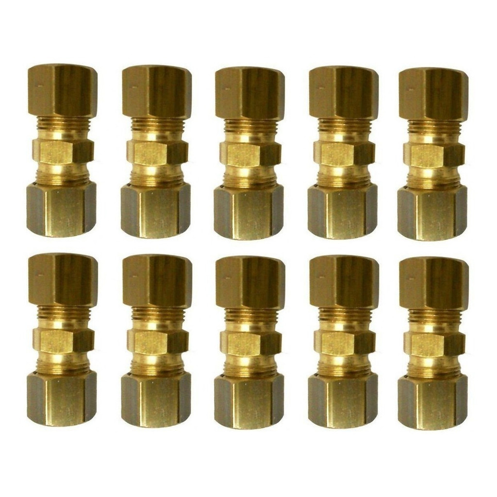 Kit União Latão Tubo Cobre Ou Tecalon 1/2 E 1/4 Emenda